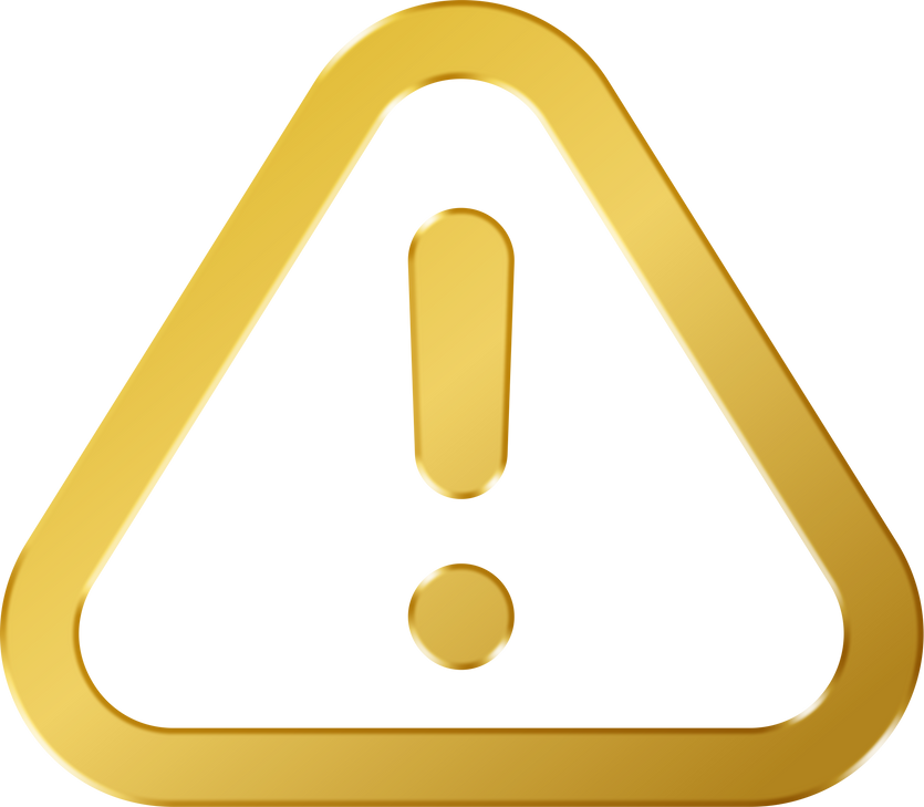 3D Gold Warning Icon